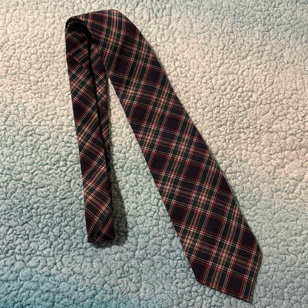 vintage Pendleton 100% virgin wool Tartan plaid tie
